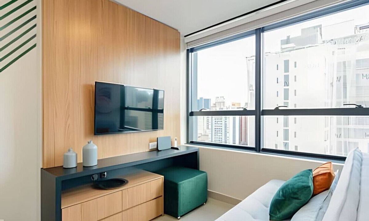 Matriz Apartment | Apto 1 quarto no Elysia Batel com piscina coberta, academia e vista urbana