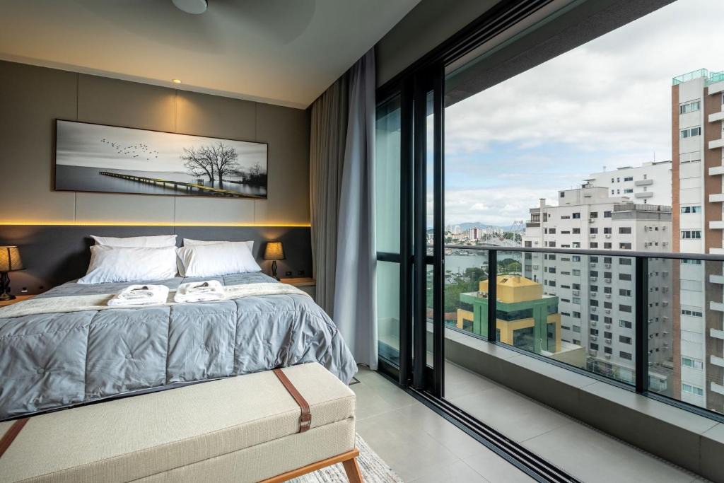 Centro Apartment | Loft moderno c/vista da ponte Hercílio FH8972