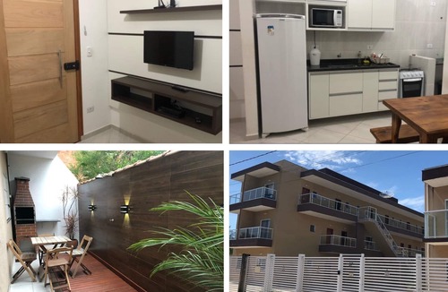 Maranduba Apartment | Ap 106: Access to walk to Maranduba beach, Ap with suite, led TV, barbecue
