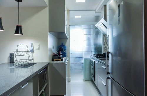 Mirim Apartment | Apartment facing the sea, 60 meters from the beach. Air conditioning and safety netting throughout.
