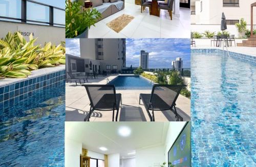 Praia da Armacao do Itapocoroi Apartment | Apto A 300m PRAIA e 8min Beto Carreiro c Vista Mar Incrível Ar Condicionado Churrasqueira privativa Condo Completo com Piscina Academia ao Ar livre Sauna Playground Portaria 24H e Vaga privativa de Garagem Reserve Agora e Viva essa Experiência