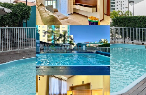 Barra Velha Apartment | Apto em Barra Velha 340m da PRAIA com SACADA com CHURRASQUEIRA, AR CONDICIONADO WI-FI, PISCINA, PORTARIA 24h, ACADEMIA MINI MERCADO e vaga de GARAGEM