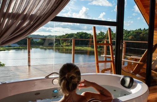 Nova Petropolis Ski Chalet | Cabana Água - Hidro, Café da Manhã, Vista para o lago