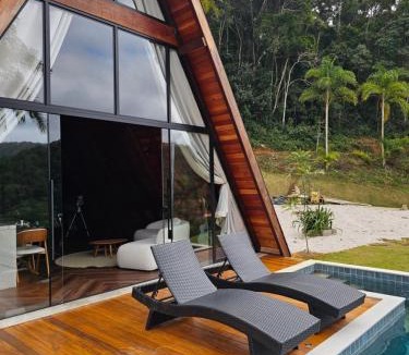 Domingos Martins Cabin | Cabana manavi com piscina aquecida e banheira Domingos martins