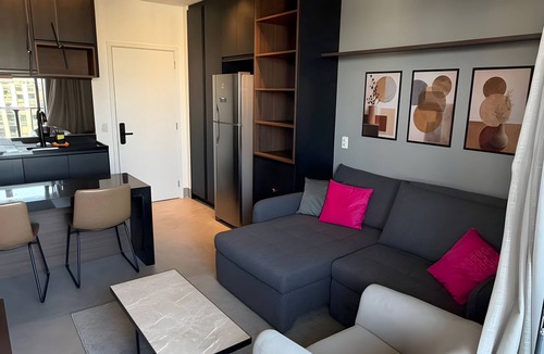 Vila Olimpia Apartment | Luxury studio apartment in Vila Olímpia - panoramic view and garage.