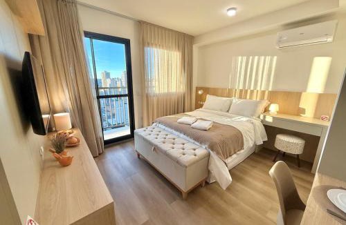 Matriz Apartment | Studio a 500 metros do Mercado Municipal com Pisicina, academia e coworking