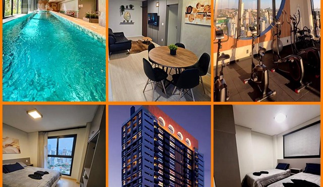 Apartamento 2 Quartos Premium com Suíte no Centro com Piscina, Academia e Garagem - Prédio de Alto Padrão