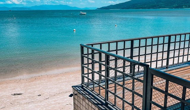Beachfront house for up to 12 people.