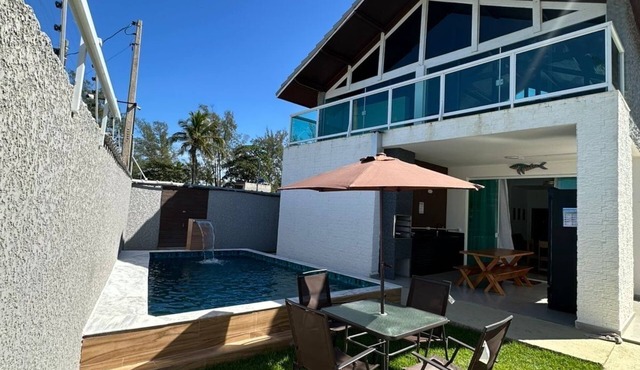 Beachfront + private pool - house for 15 people