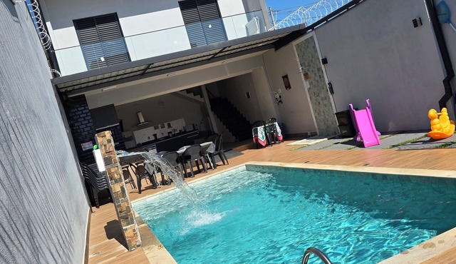 Beautiful, brand new two-story house with a pool.