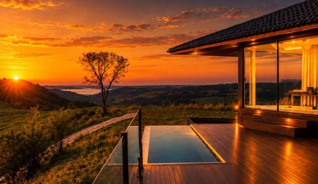 Cabana de Luxo - piscina de borda infinita in São José do Cedro