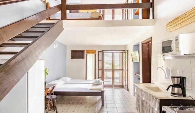 Charming loft with a mezzanine, 2 balconies, and 2 bathrooms in são sebastião