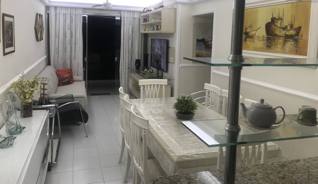 Comfortable 3 bedroom apartment 2 minutes walk from the beach in Guarujá