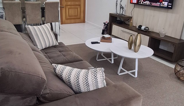 Excellent Luxury Apartment with Large Balcony, Building with Pool and Gym, 100m from the Sea
