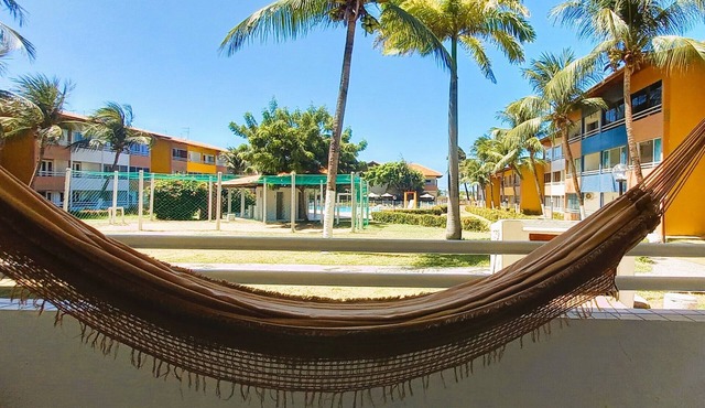 Just a few steps from the beach - Ground-floor 2-bedroom apartment, swimming pools, AC, Wi-Fi, garage in Fortaleza