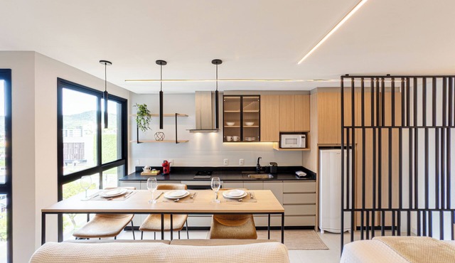 Premium studio apartment with pool, garage, and gym.