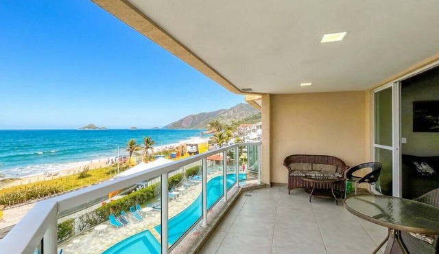 Studio com Varanda e Piscina| Beira Mar no Recreio