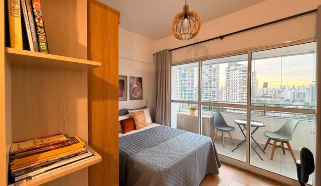 Studio com Vista Incrível, Piscina e Academia