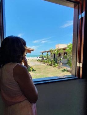 Studio pé na areia com 2 quartos, sala e cozinha in Trairi