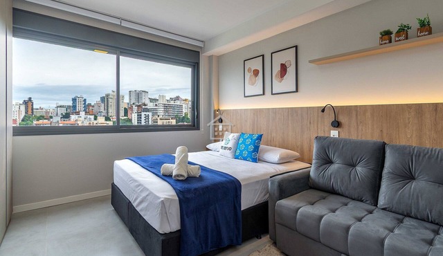 Studio Premium: Rooftop e Lazer no Moinhos