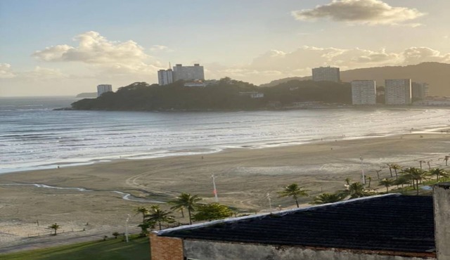 The building is right across from the beach, and the studio apartment has a wide view of it.