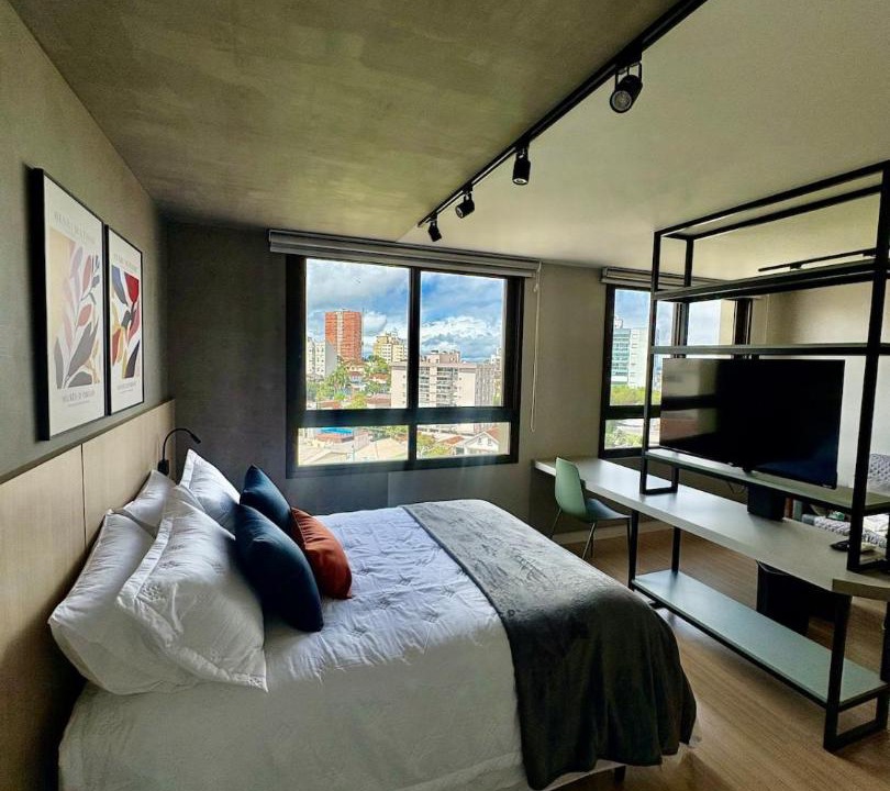 Rio Branco Apartment | Studio moderno, perto de tudo com garagem e ar