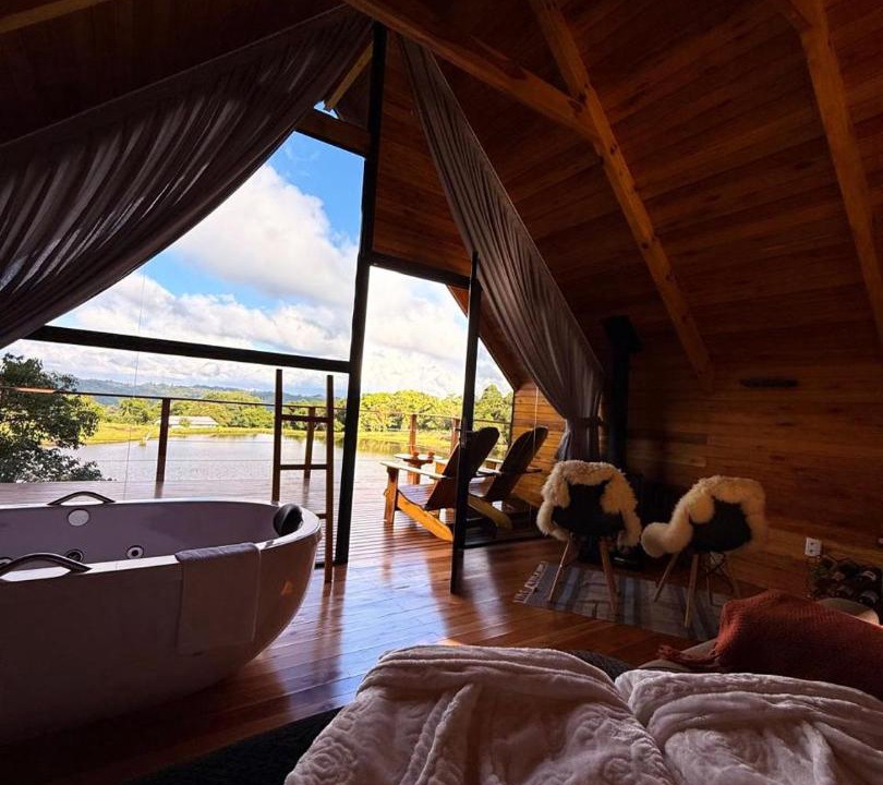 Nova Petropolis Ski Chalet | Cabana Água - Hidro, Café da Manhã, Vista para o lago