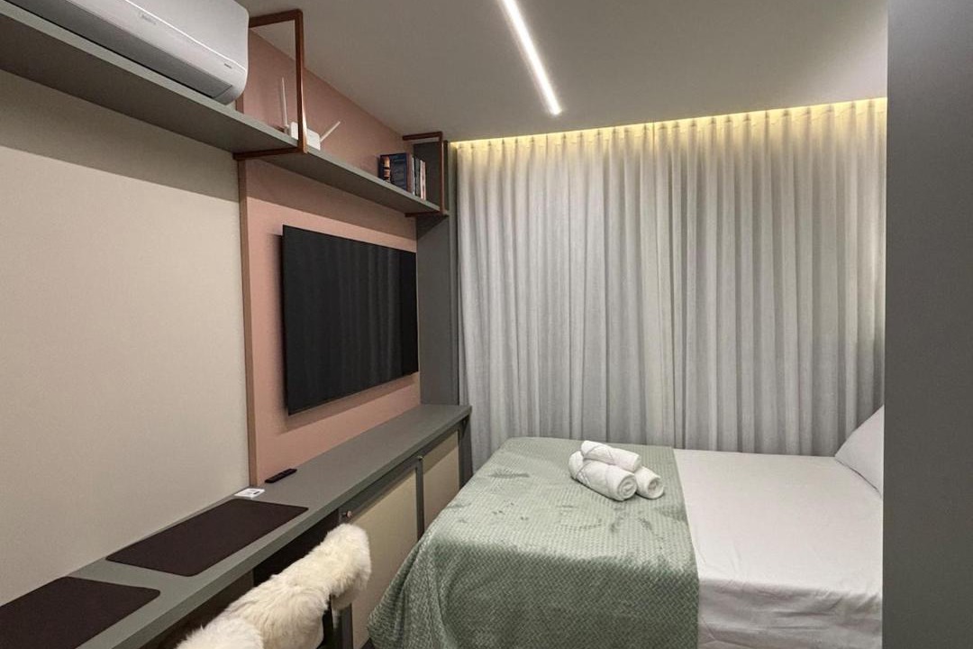 Matriz Apartment | Studio no Batel com Piscina, Academia e Coworking