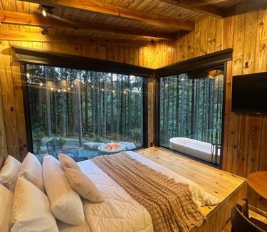 Benedito Novo Ski Chalet | Cabana para casal com banheira e vista na natureza