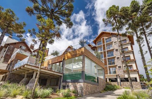 Centro Apartment | Rosa Edifício Bellagio Canela com Infraestrutura completa
