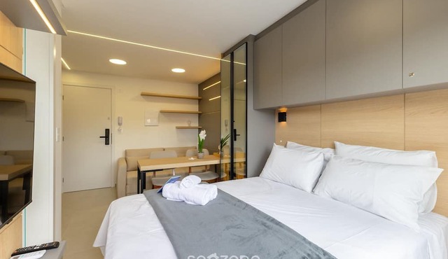 Your Complete Stay in a Building w/a gym and Garage in Curitiba - Plags