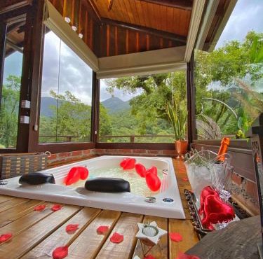 Cabana com visual incrível para a Serra